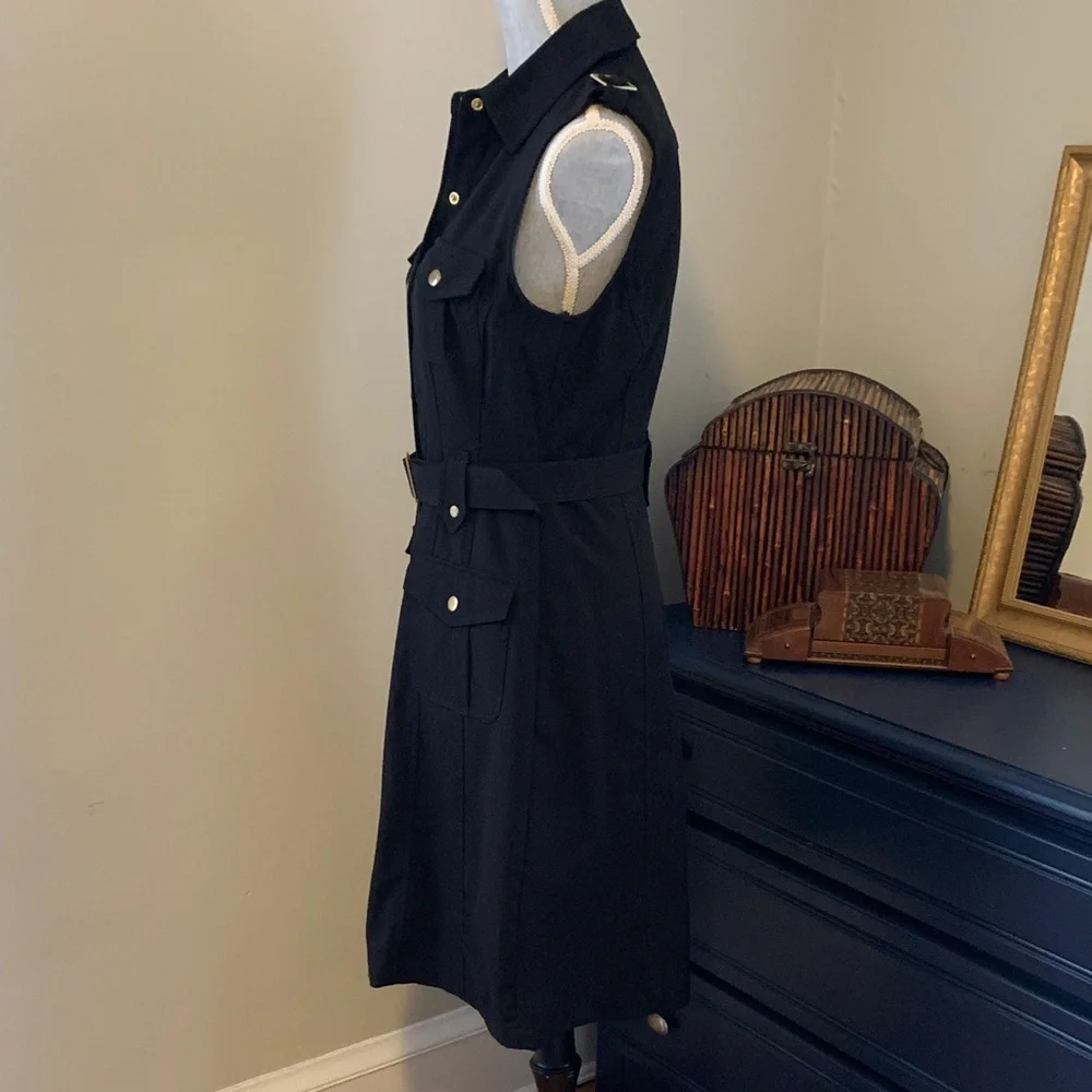 Calvin Klein Black Sleeveless Dress with Belt - Picture 4 of 14